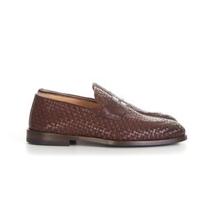 Brunello Cucinelli Brown Woven Calfskin Leather Penny Loafers EU 45/US 12